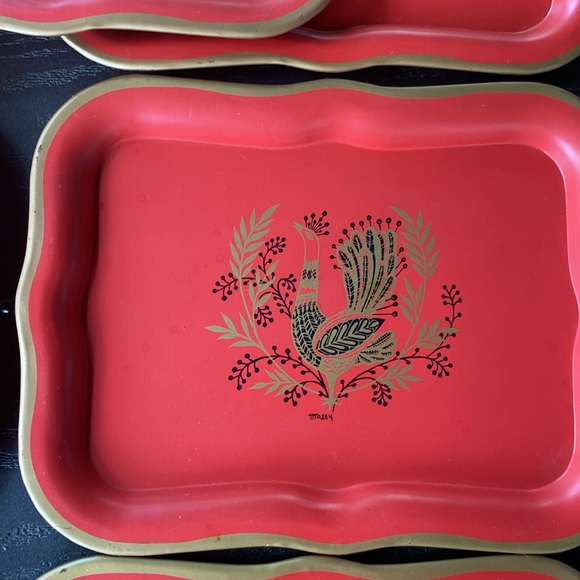 ✨ Vintage Maxey Peacock Tin Trays✨ - Picture 6 of 16